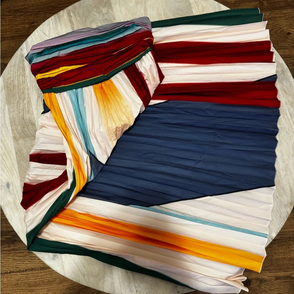 Color Block Pleated
Strapless A-Line Maxi Dress  size S/M - Picture 4 of 6